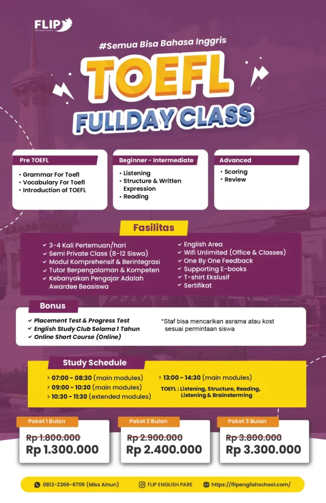 Brosur TOEFL program jogja