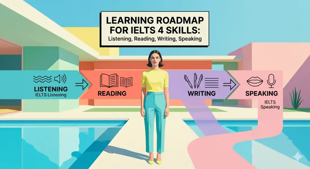roadmap belajar ielts 4 skill listening reading writing speaking