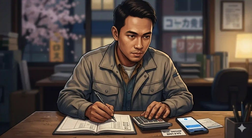 ilustrasi pekerja indonesia menghitung gaji umr jepang